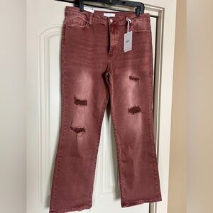 VERVET Skylar hi-rise bootcut distressed jeans size 32 NWT